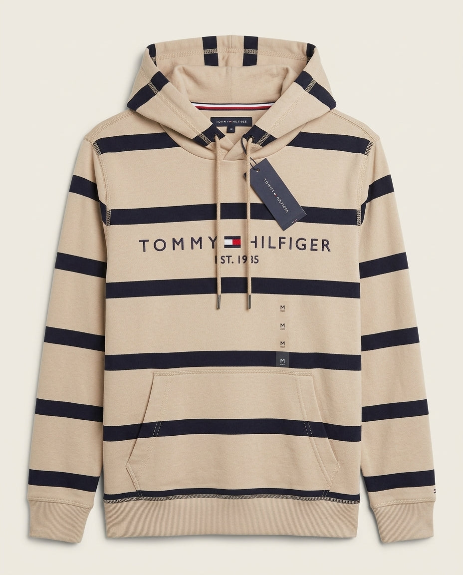Tommy Hilfiger Men's Tommy Logo Stripe Hoodie