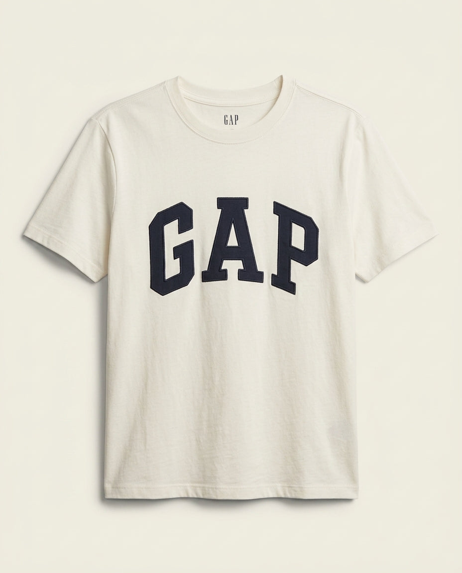 GAP Short-Sleeve Logo T-Shirt | Off-White