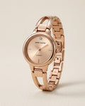 Anne Klein AK/2626RGRG Diamond-Accented Bangle Watch