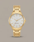 Nine West Women's Gold-Tone Round Bracelet Watch