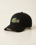Black Lacoste Cotton Baseball Cap