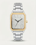 Nine West Two-Tone Square Link Bracelet Watch