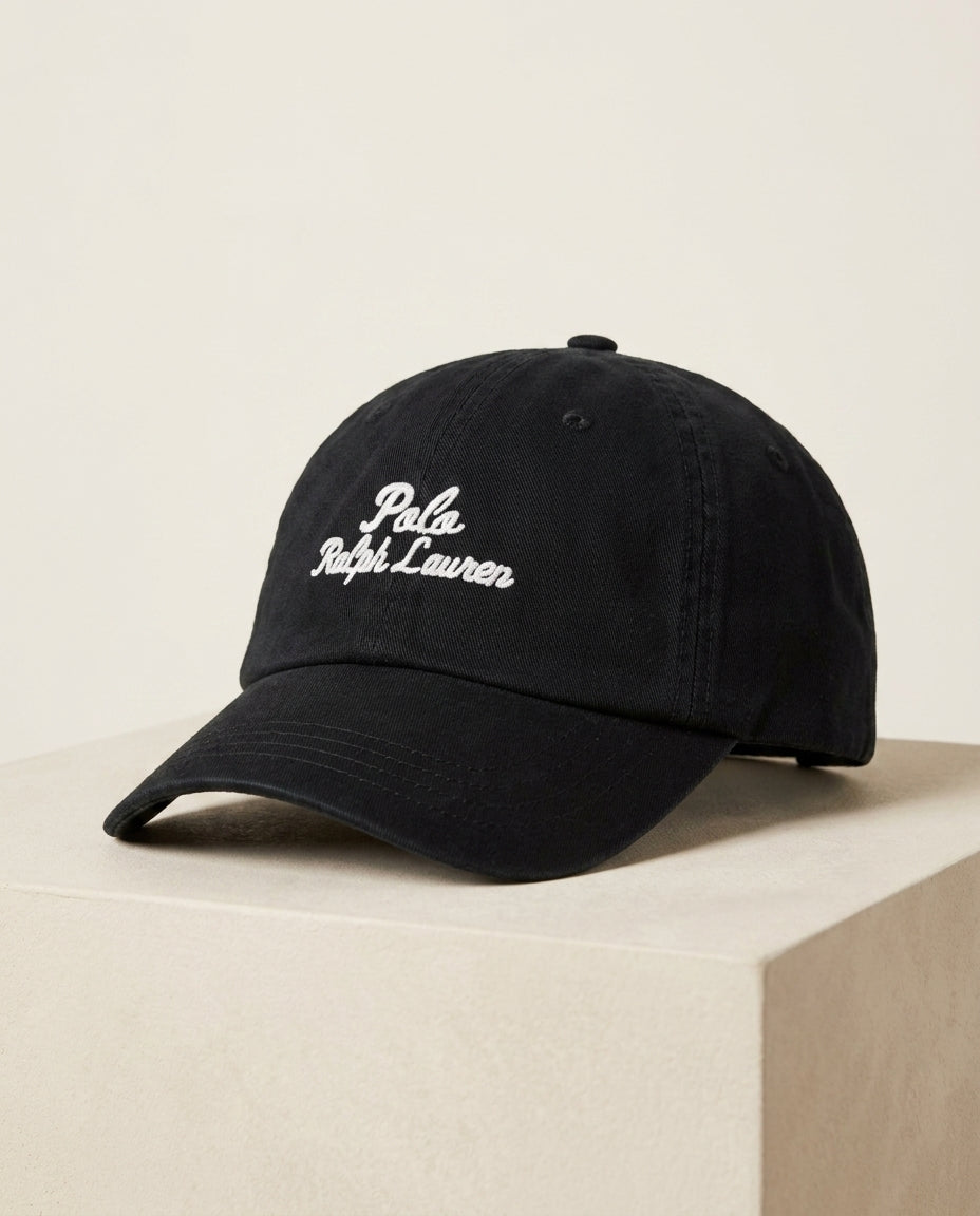Black Polo Ralph Lauren Cotton Twill Baseball Cap